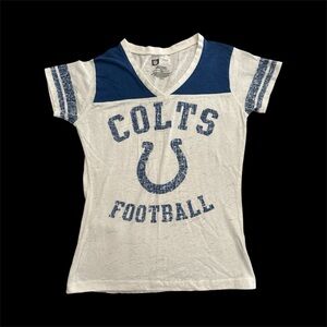 NFL Colts Blue and White V-Neck Tee
